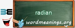 WordMeaning blackboard for radian